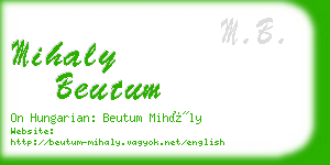 mihaly beutum business card